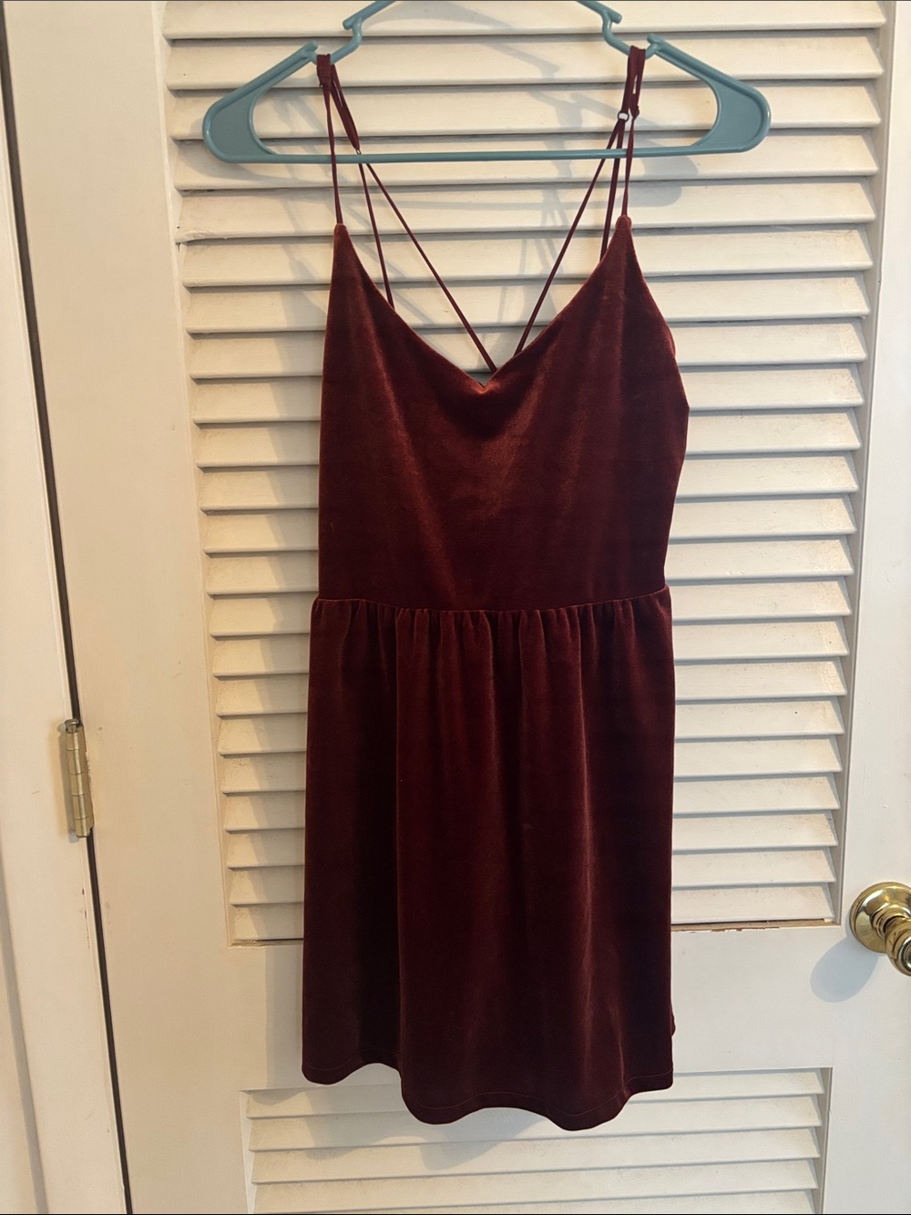 Aeropostale rust Velvet Mini Dress with Crisscross Straps
